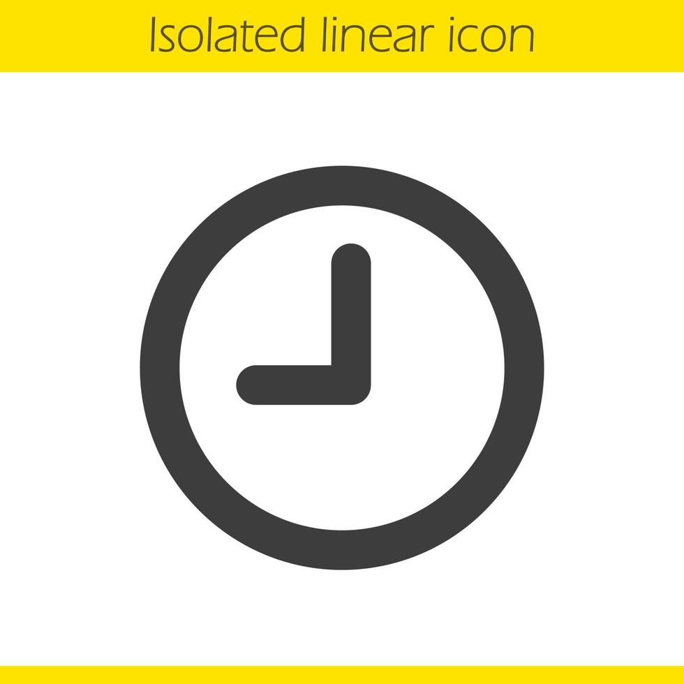 Clock linear icon. Time thin line illustration. Wall clock contour symbol. Vector isolated outline drawing