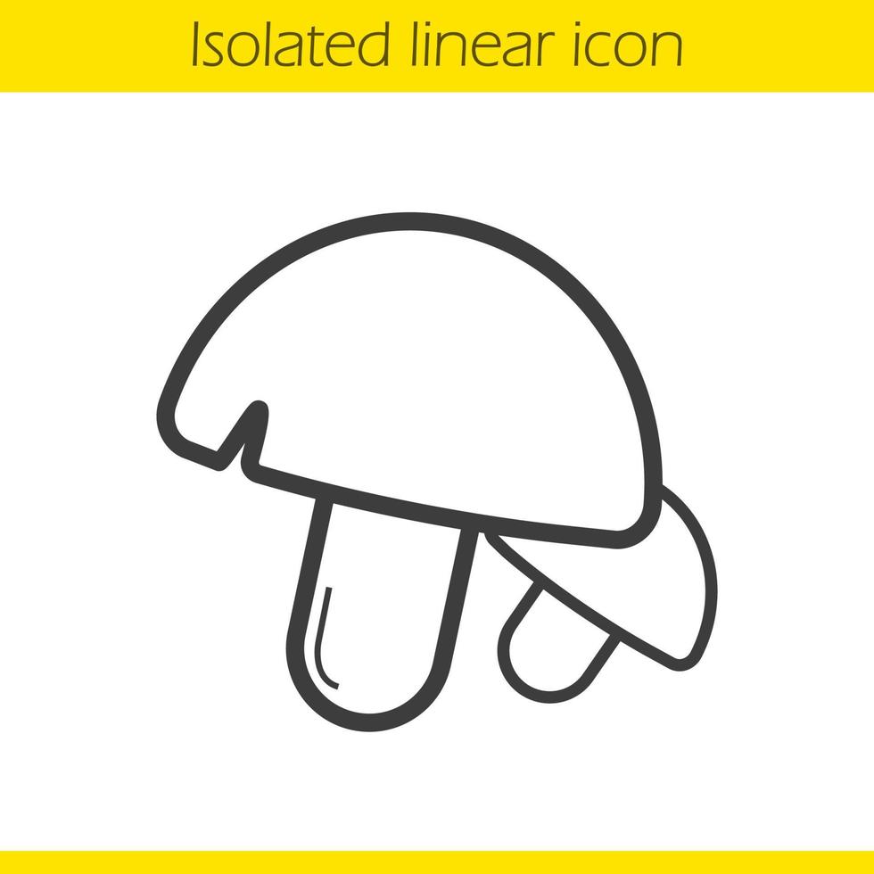 Mushrooms linear icon. thin line illustration. Champignons contour symbol. Vector isolated outline drawing