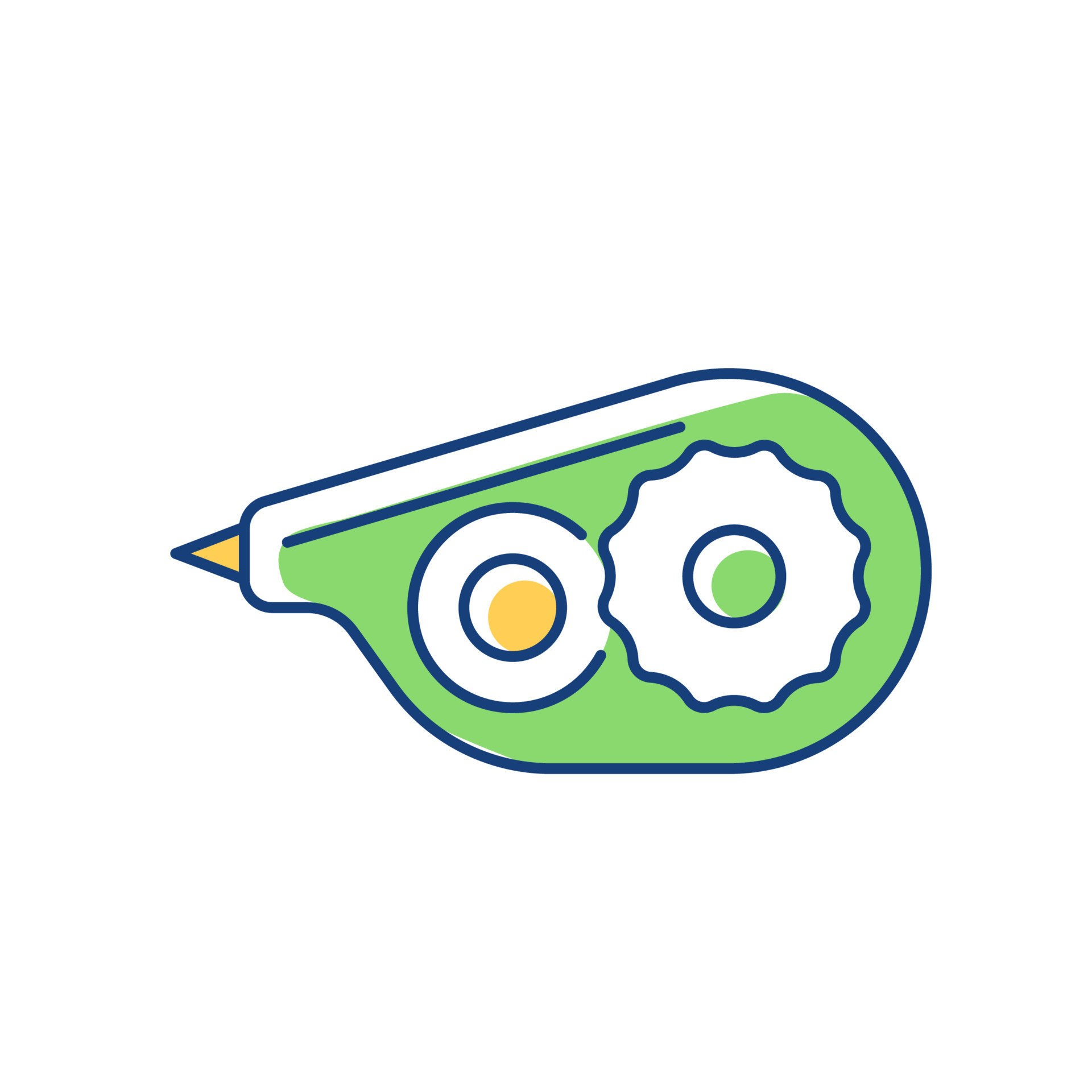 Correction tape RGB color icon. Tool for handwritten documents