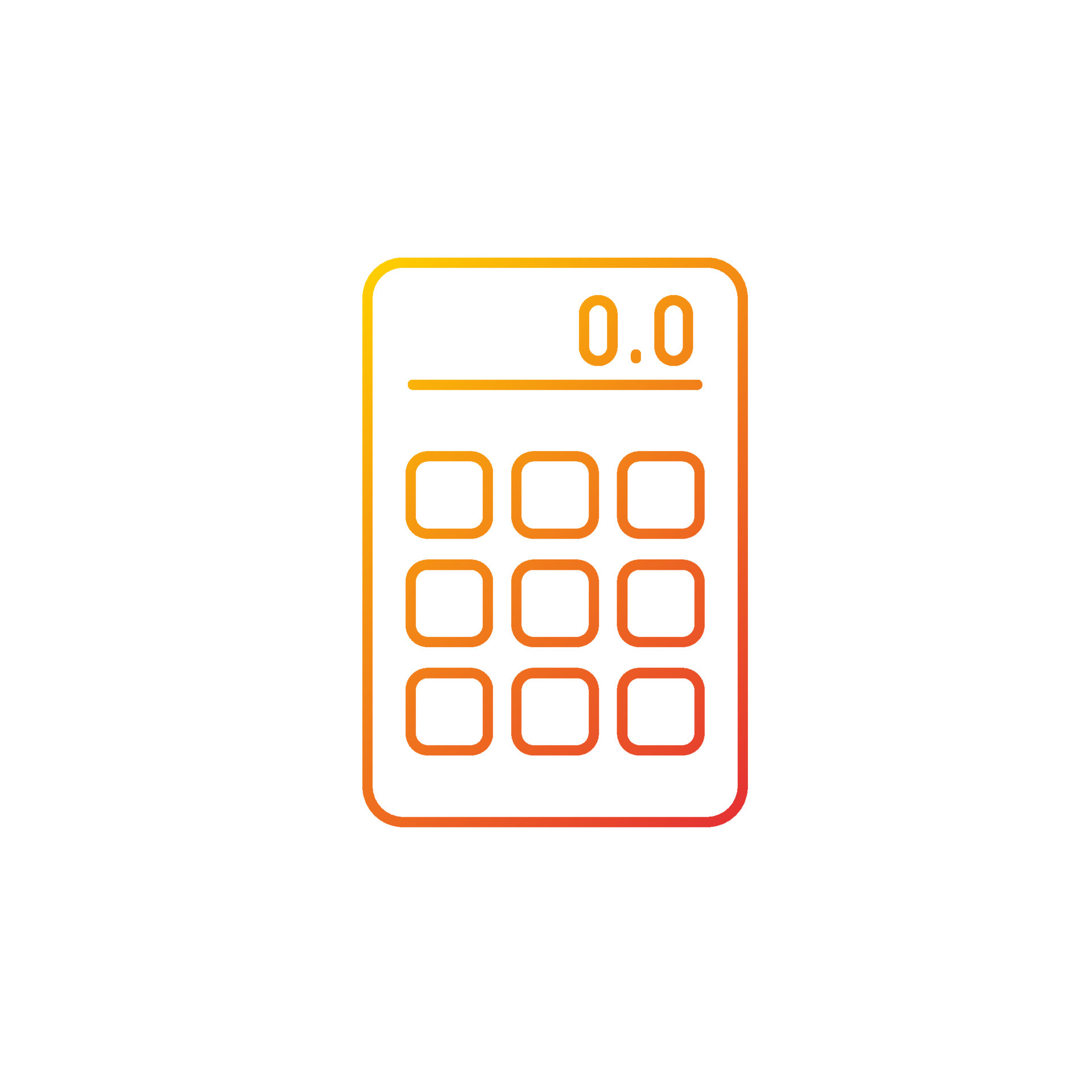 Calculator gradient linear vector icon. Math operations. Portable