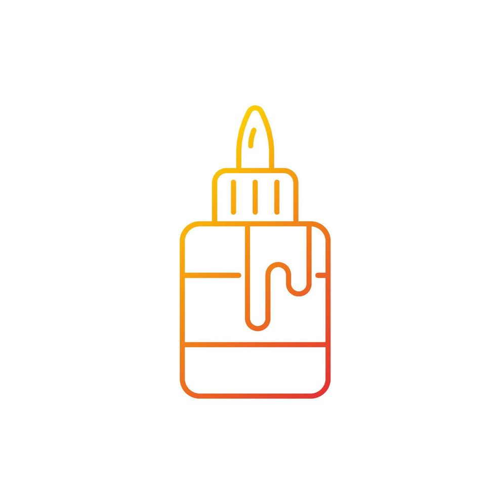 Glue bottle gradient linear vector icon. Craft and hobby supplies. Bonding together paper materials. Easy-squeeze item. Thin line color symbol. Modern style pictogram. Vector isolated outline drawing