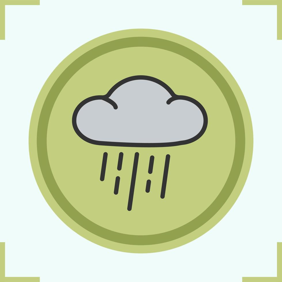 icono de color de nube de lluvia. símbolo de clima lluvioso. vector ilustración aislada