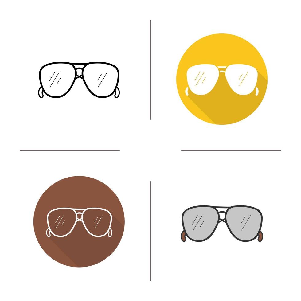 icono de gafas de sol. diseño plano, estilos lineales y de color. ilustraciones vectoriales aisladas vector