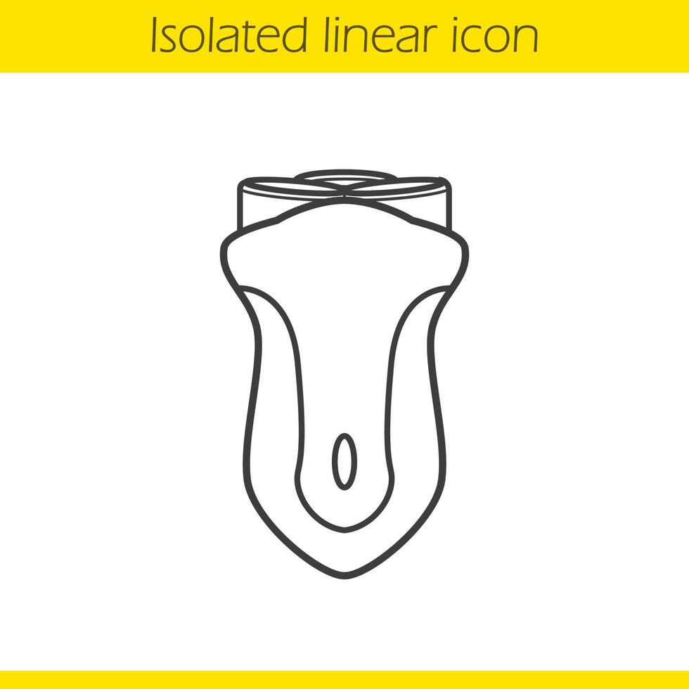 Electric shaver linear icon. Thin line illustration. Electric razor contour symbol. Vector isolated outline drawing