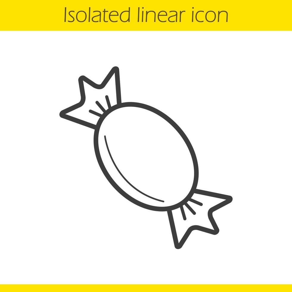 Candy linear icon. Wrapped sweet thin line illustration. Caramel candy contour symbol. Vector isolated outline drawing