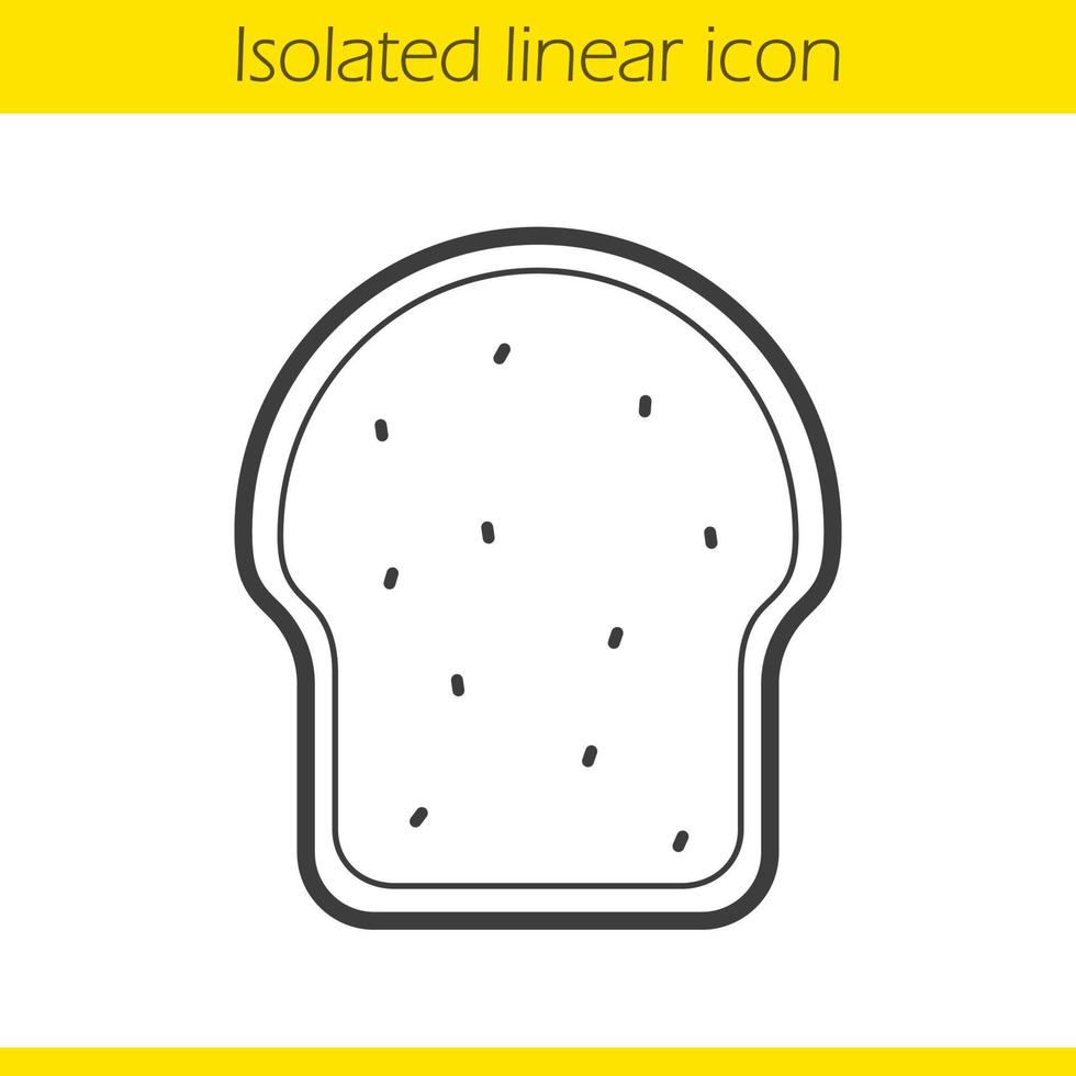 Toast linear icon. Thin line illustration. Sliced bread contour symbol. Vector isolated outline drawing