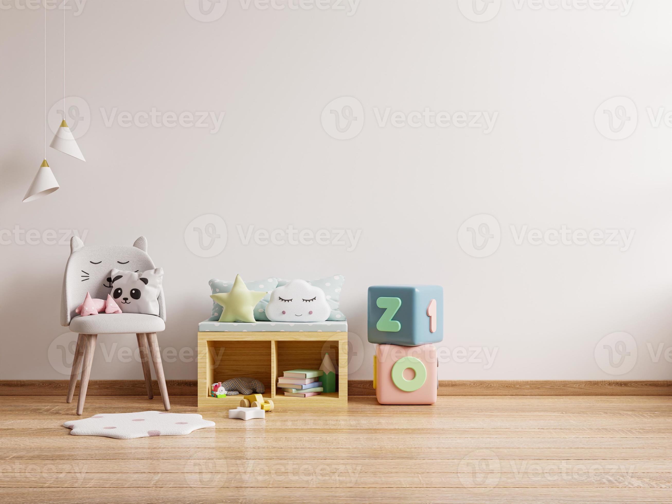 Space of empty wall in simple child's room on wall white colors background.  4527470 Stock Photo at Vecteezy