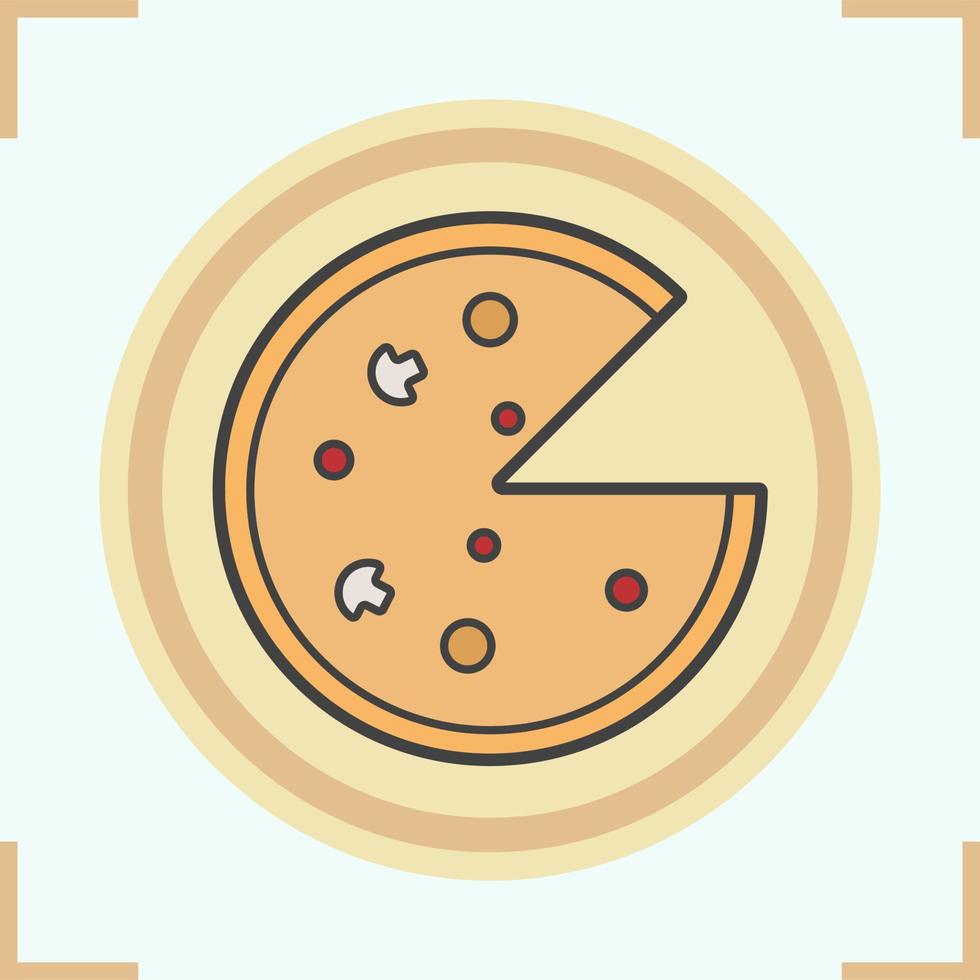 Pizza color icon. Pizzeria symbol. Isolated vector illustration