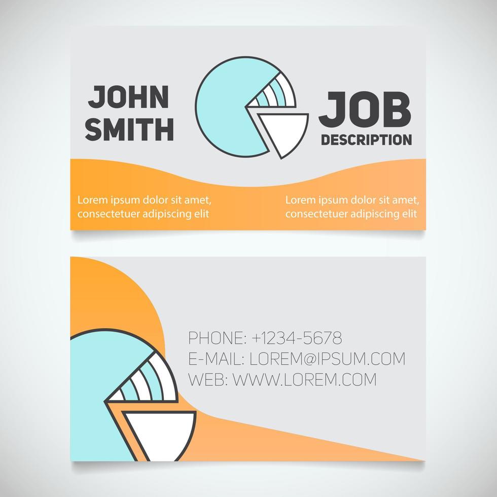 Business card print template with diagram logo. Easy edit. Manager. Marketer. Analyst. Stockbroker. Economist. Stationery design concept. Vector illustration