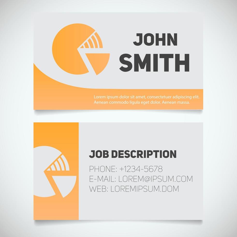 Business card print template with diagram logo. Easy edit. Manager. Marketer. Analyst. Stockbroker. Economist. Stationery design concept. Vector illustration