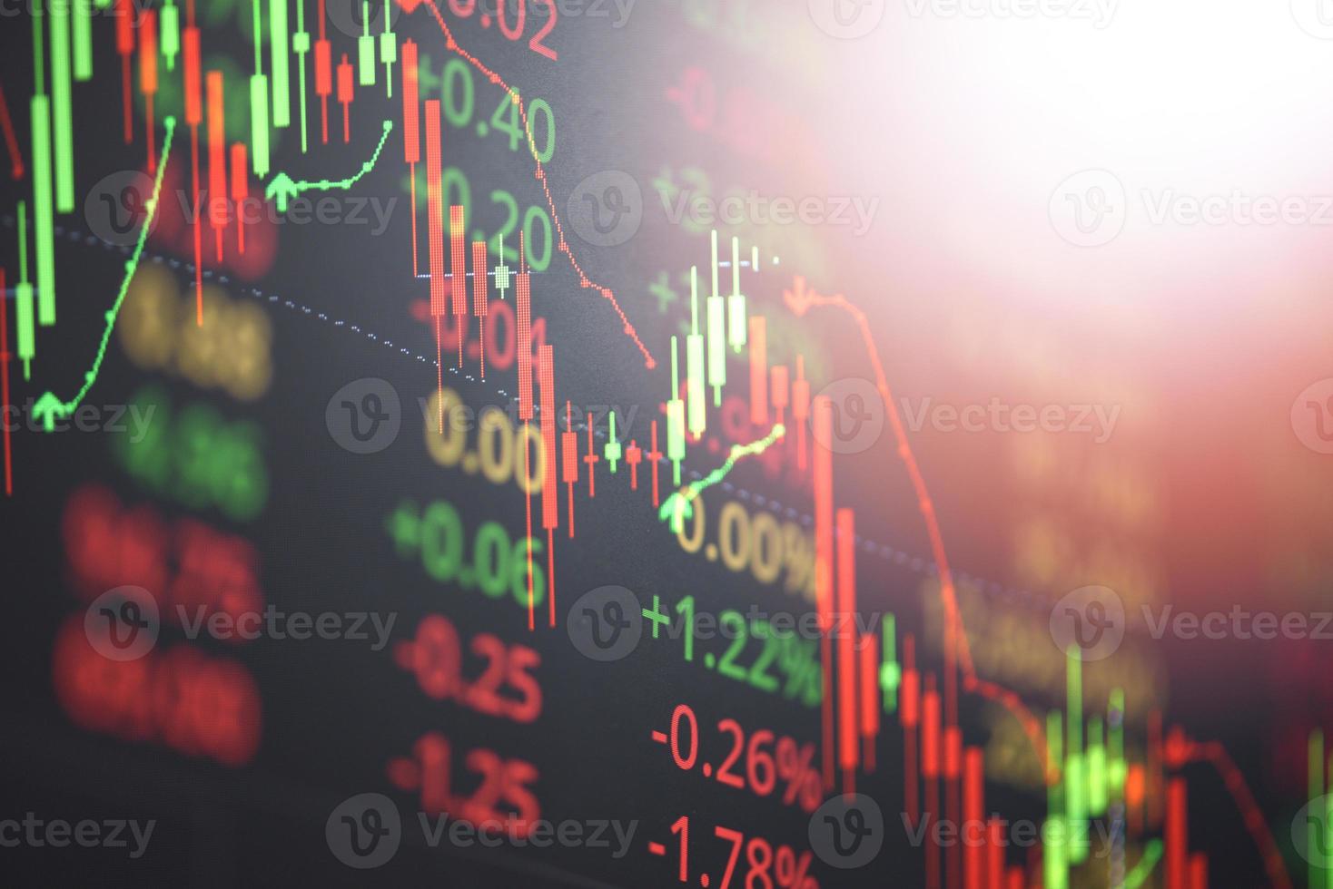 recesión economía caída de acciones mercado rojo guerra comercial económico mundo financiero negocio y crisis bursátil y mercados a la baja debido a la pandemia coronavirus covid-2019 o relación ee. foto