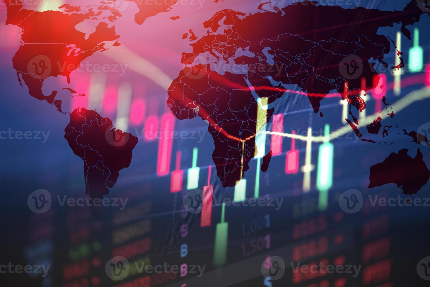 recession economy stock crash red market trade war economic world financial business and stock crisis and markets down because of pandemic coronavirus COVID-2019 or relationship usa china photo