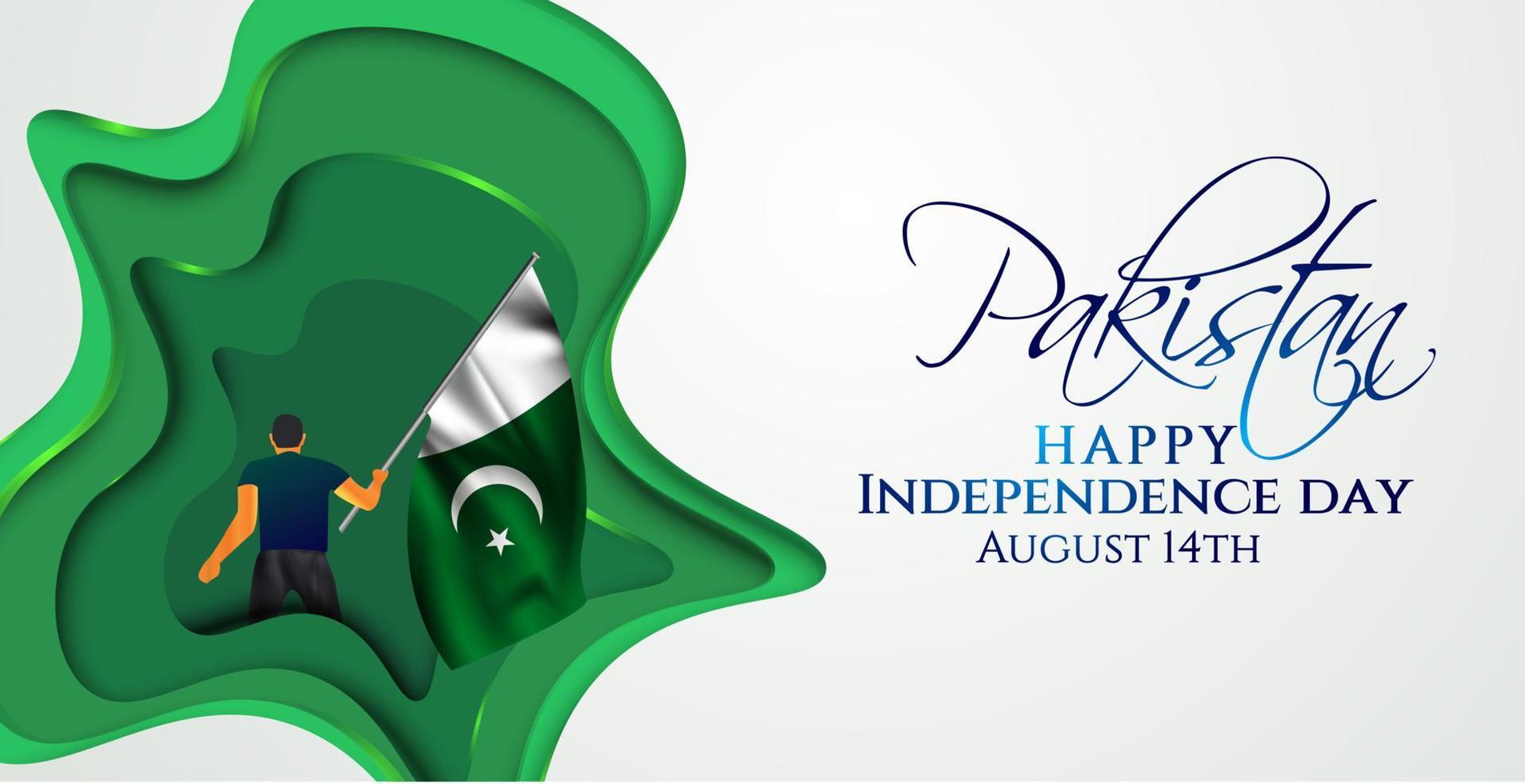 Ilustración vectorial de fondo abstracto para el día de la independencia de Pakistán, 14 de agosto. vector