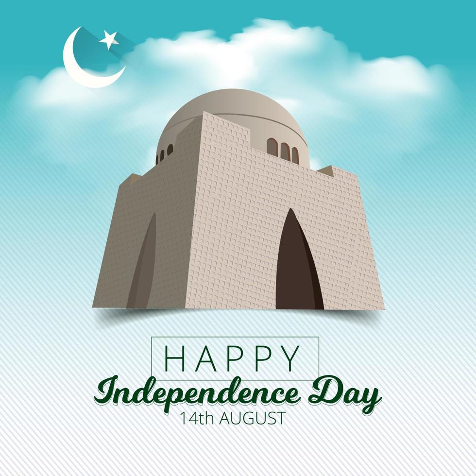 Vector illustration of Abstract Background for Pakistan Independence Day, 14th of August.