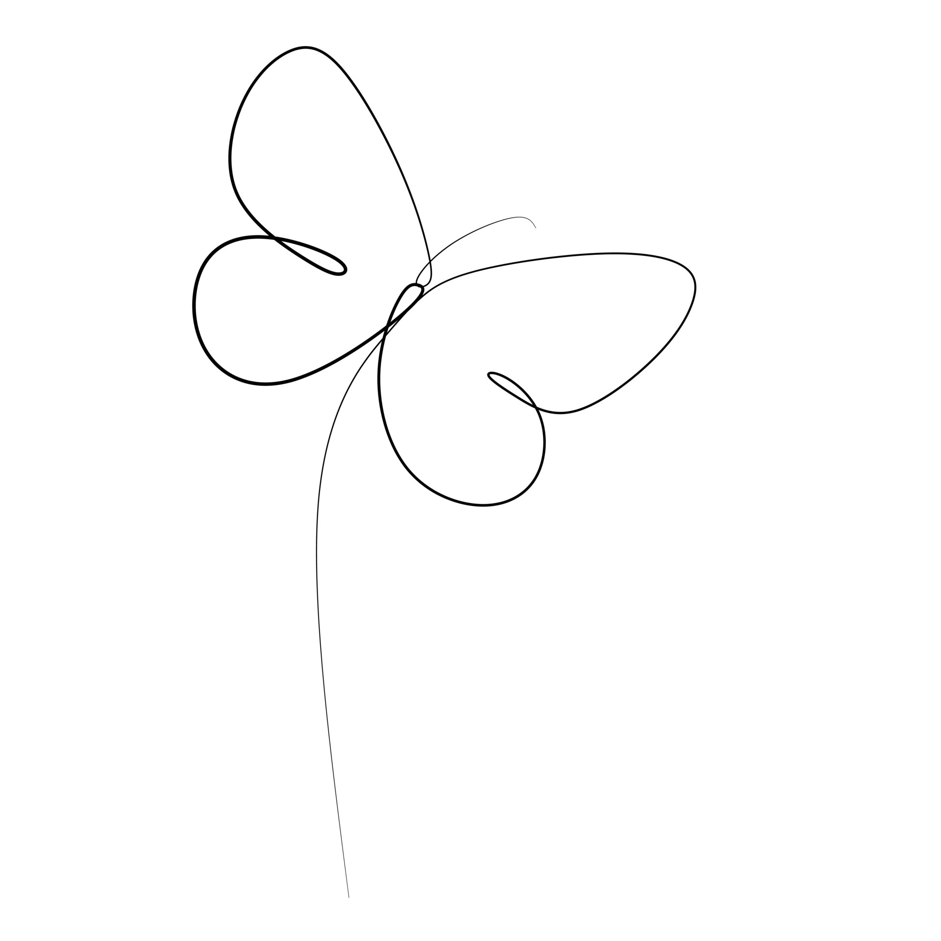 Butterfly continuous line drawing elements set isolated on white ...