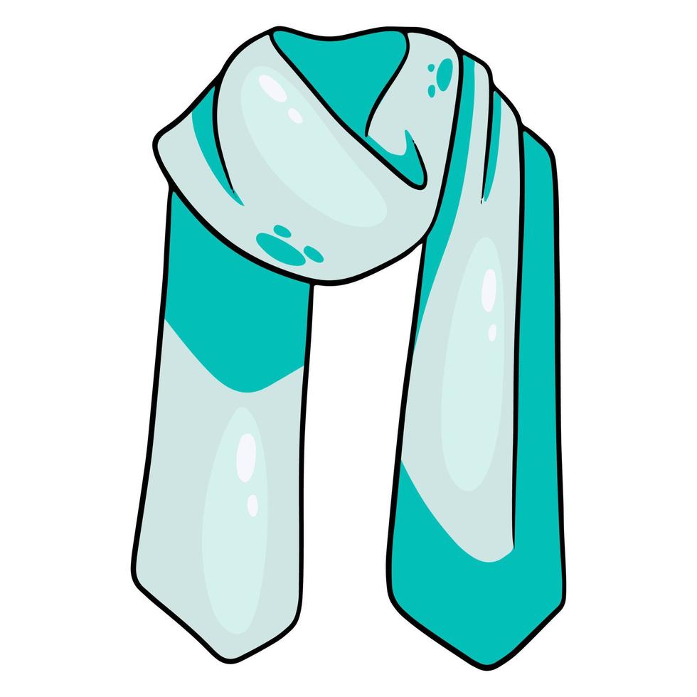 Warm winter scarf. Fabric scarf for winter and autumn. vector