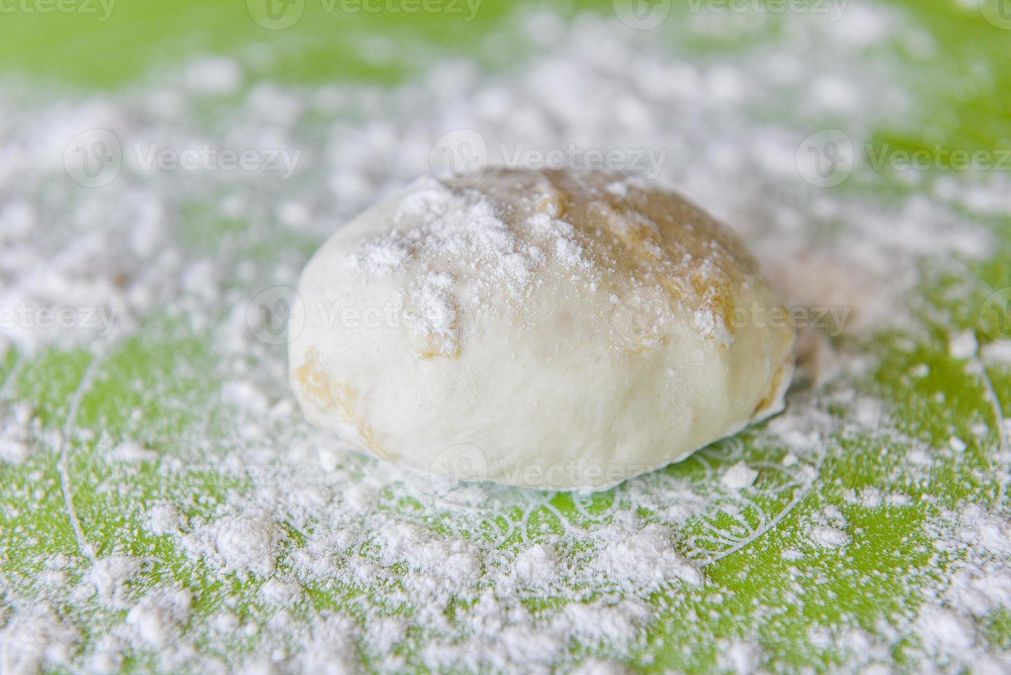 Rice flour - fresh raw dough flour pizza making homemade pastry for bread or pizza bakery background photo