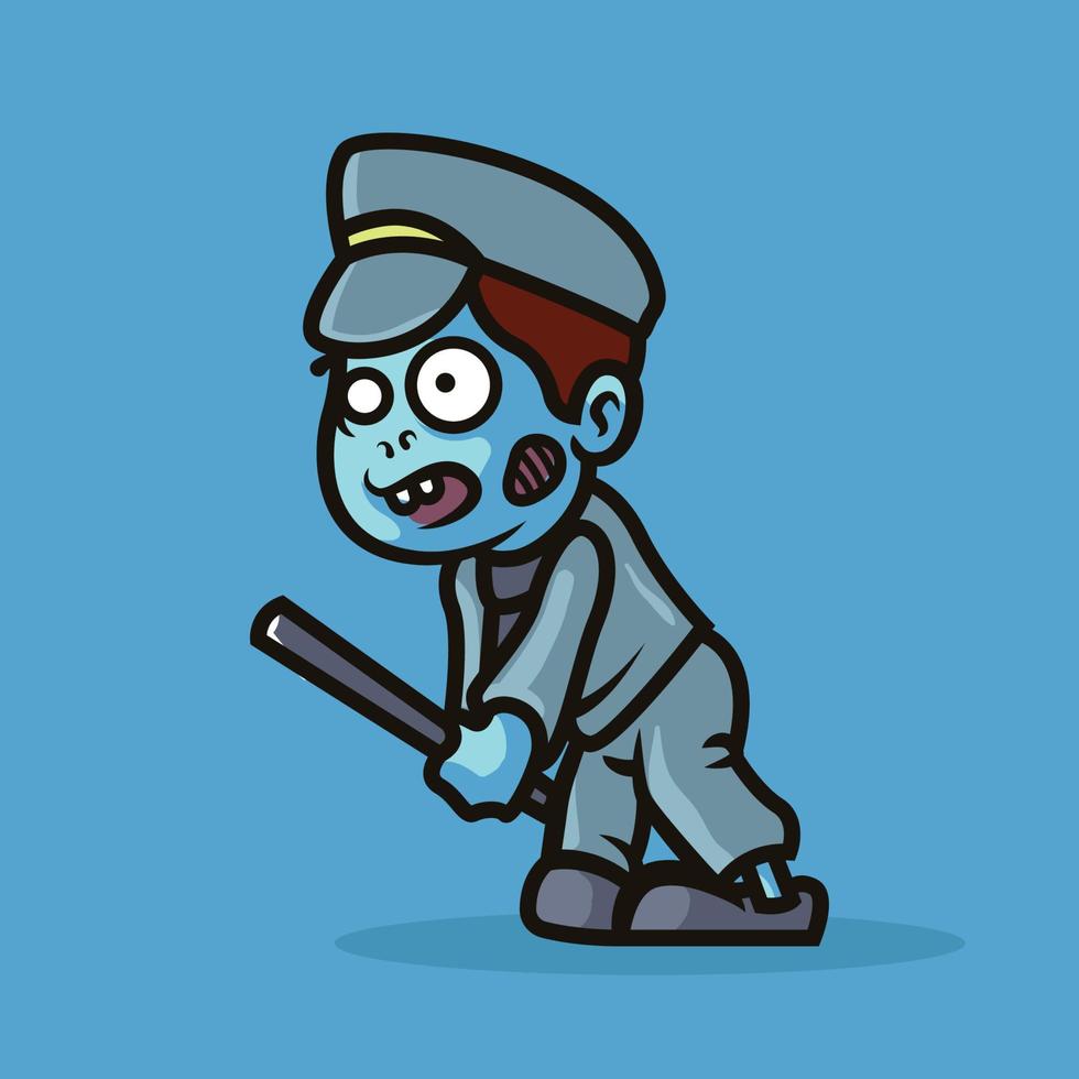 diseño de ilustración de mascota zombie vector