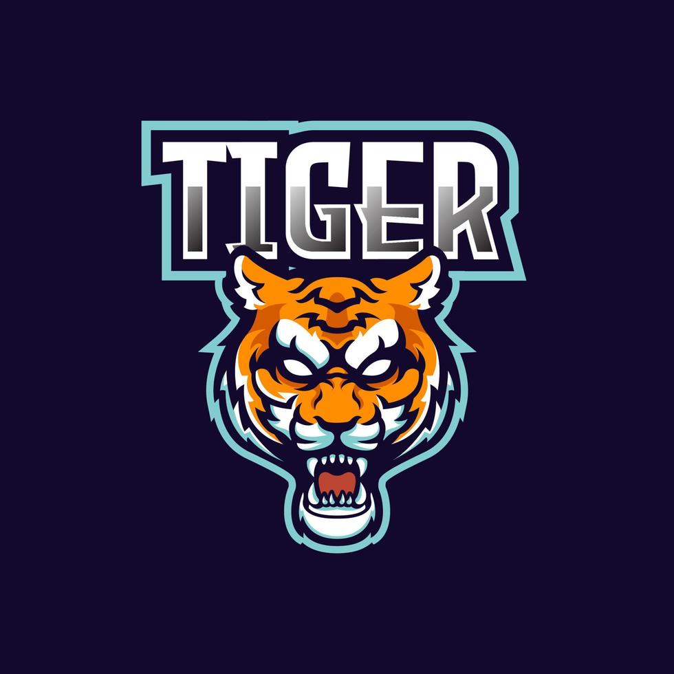 Tiger mascot esport logo vector