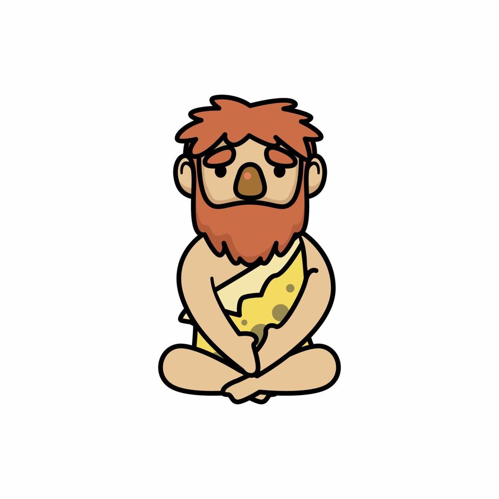 Cute caveman mascot vector