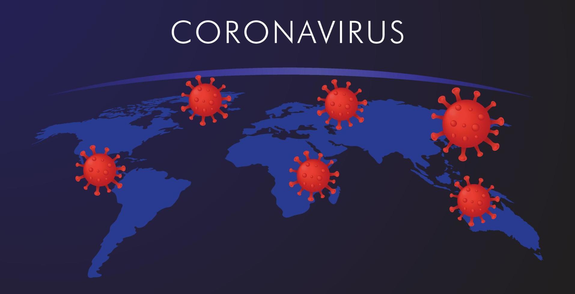 Corona virus outbreak map vector background