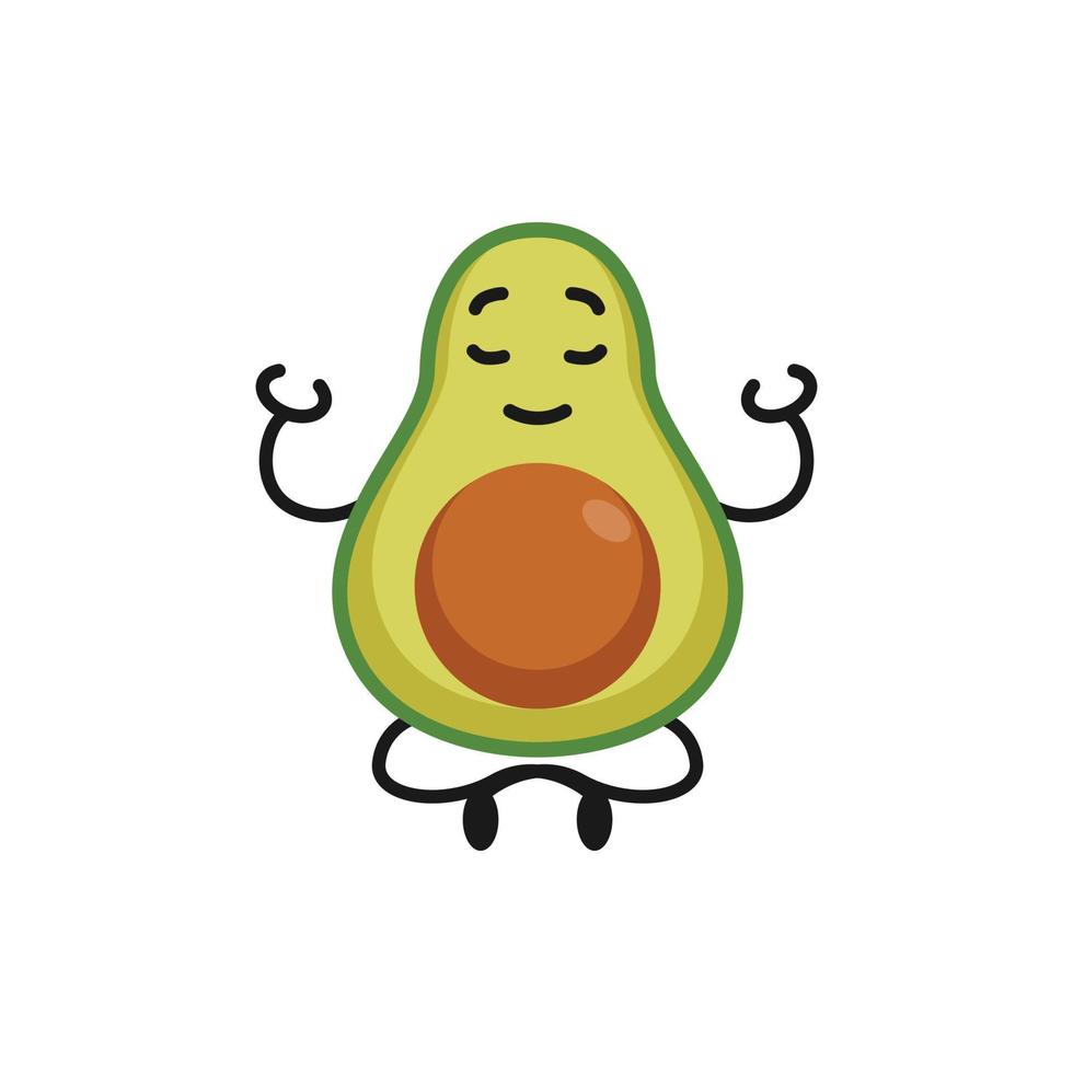 Cute avocado mascot vector