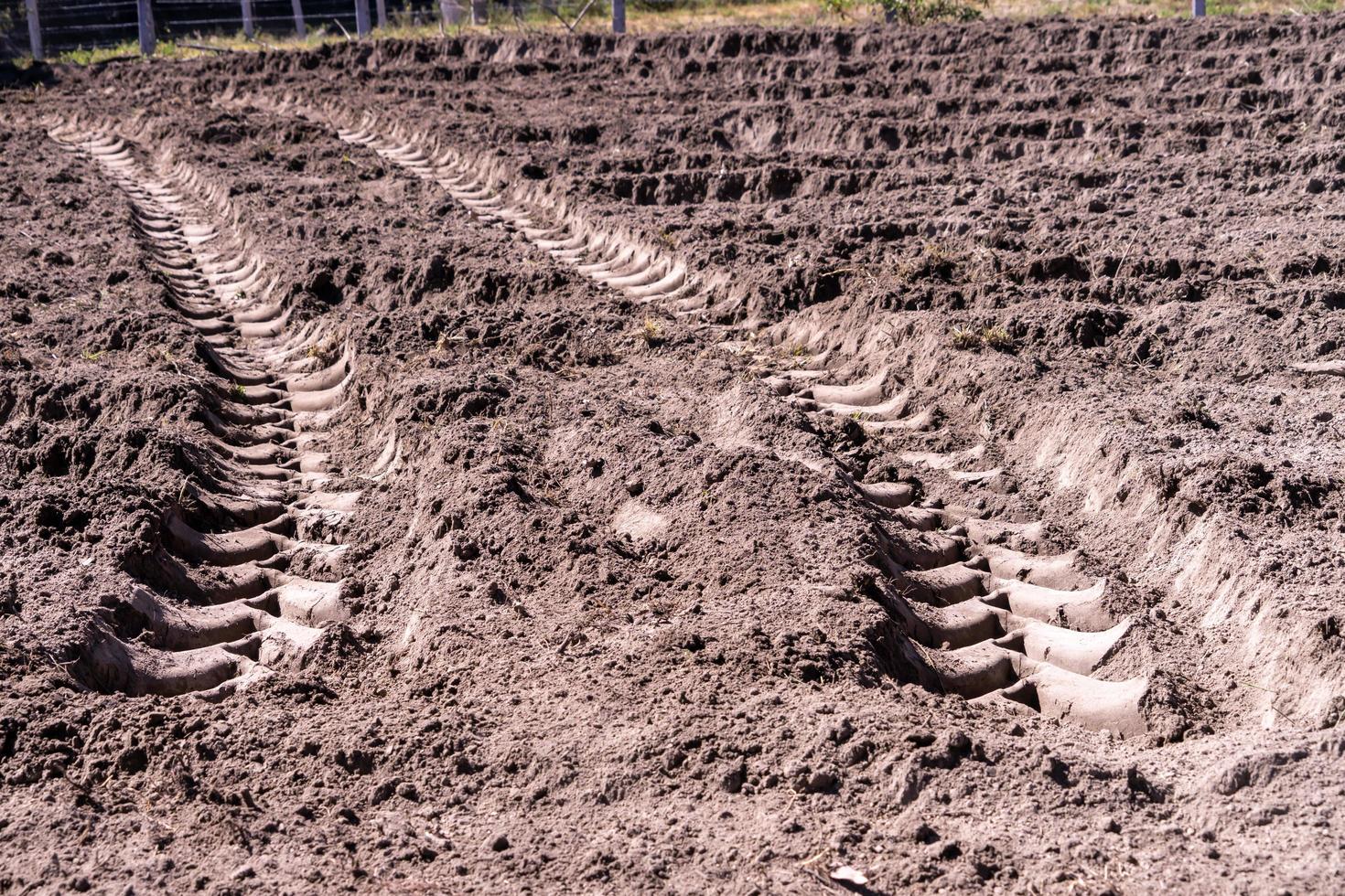 Tractor tire tracks photo