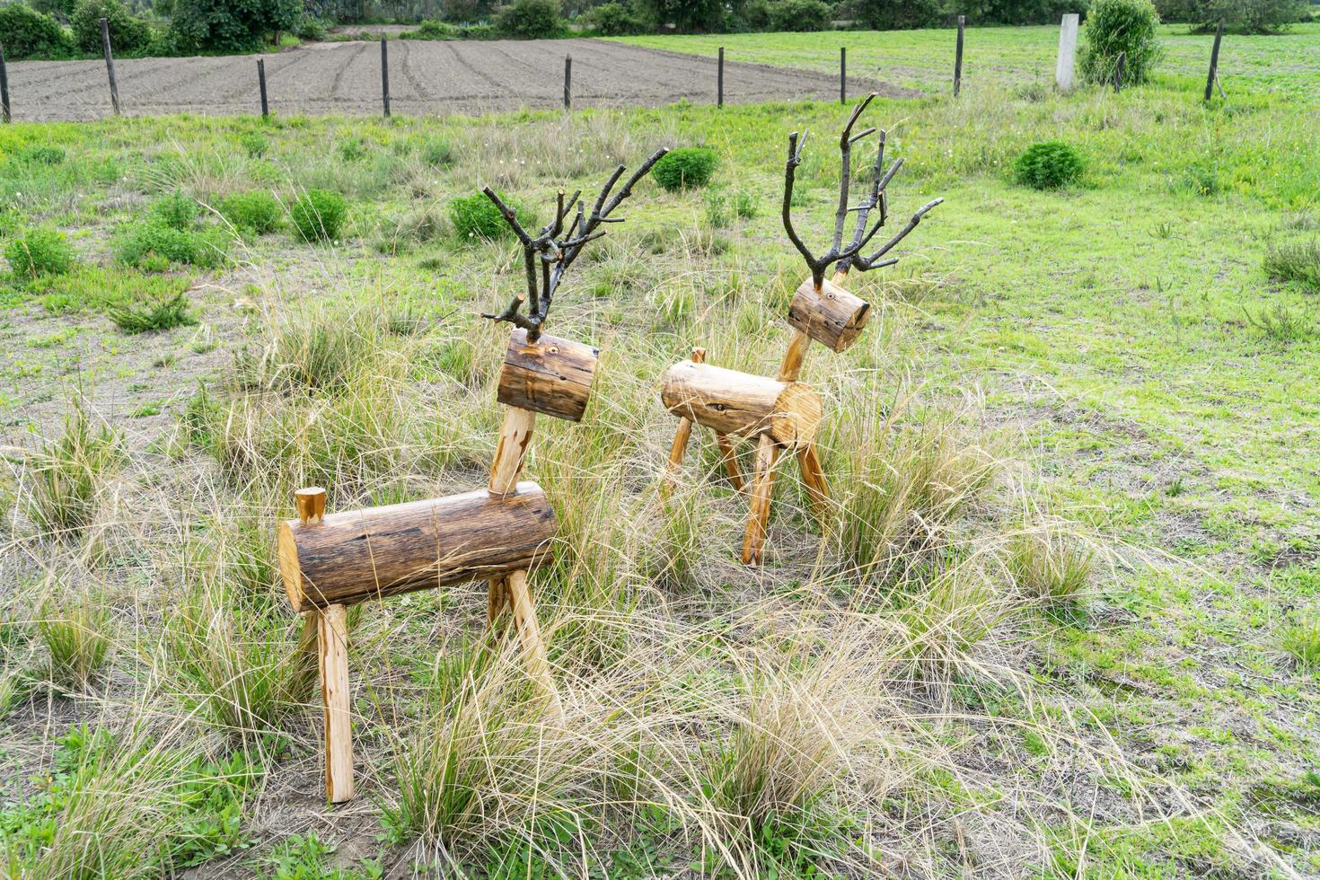 Handicraft wooden reindeer photo