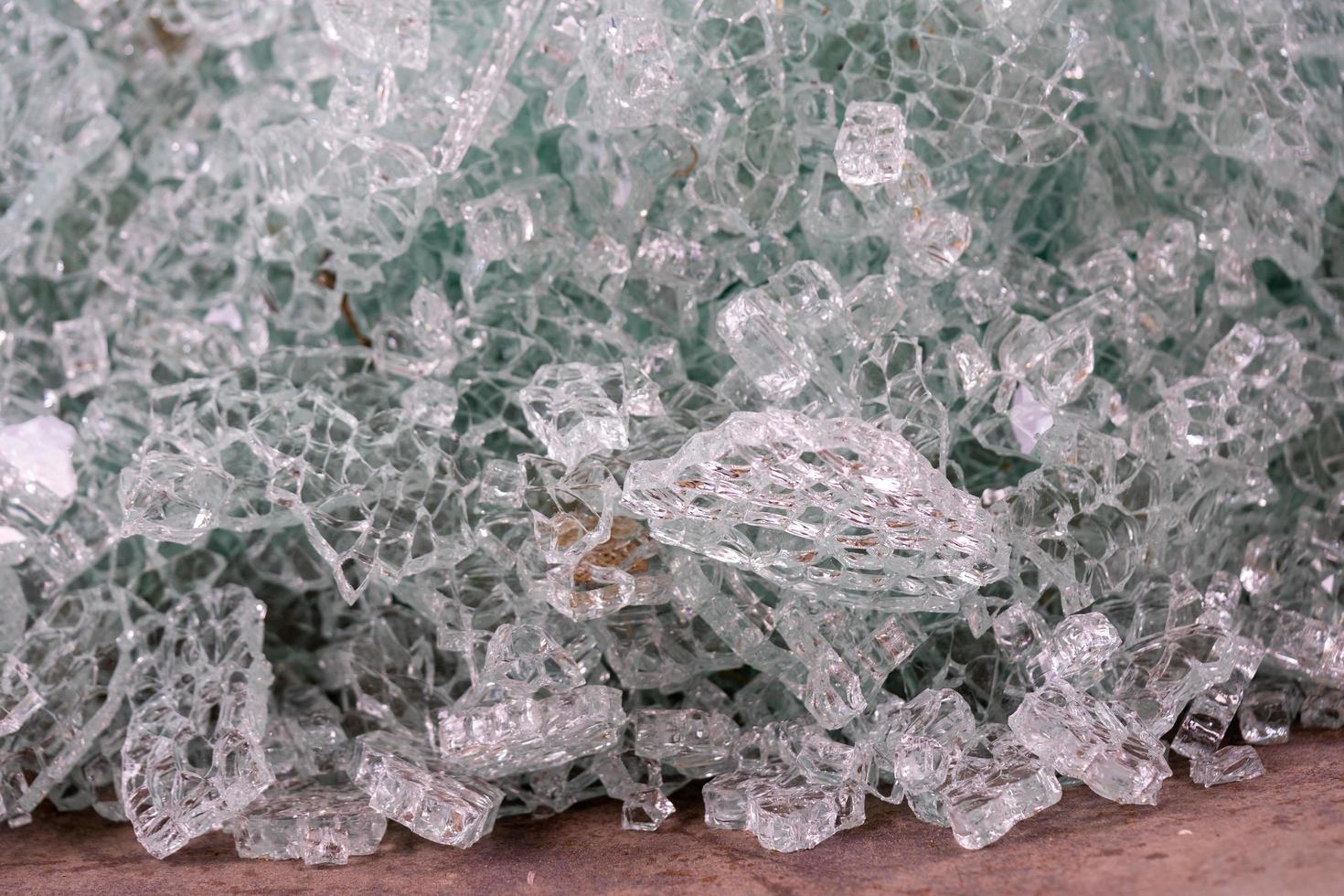 Shattered glass on the ground photo