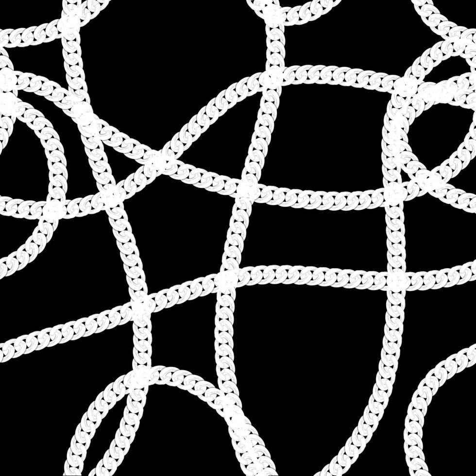 Gold Chain Jewelry Seamless Pattern Background. Vector Illustration