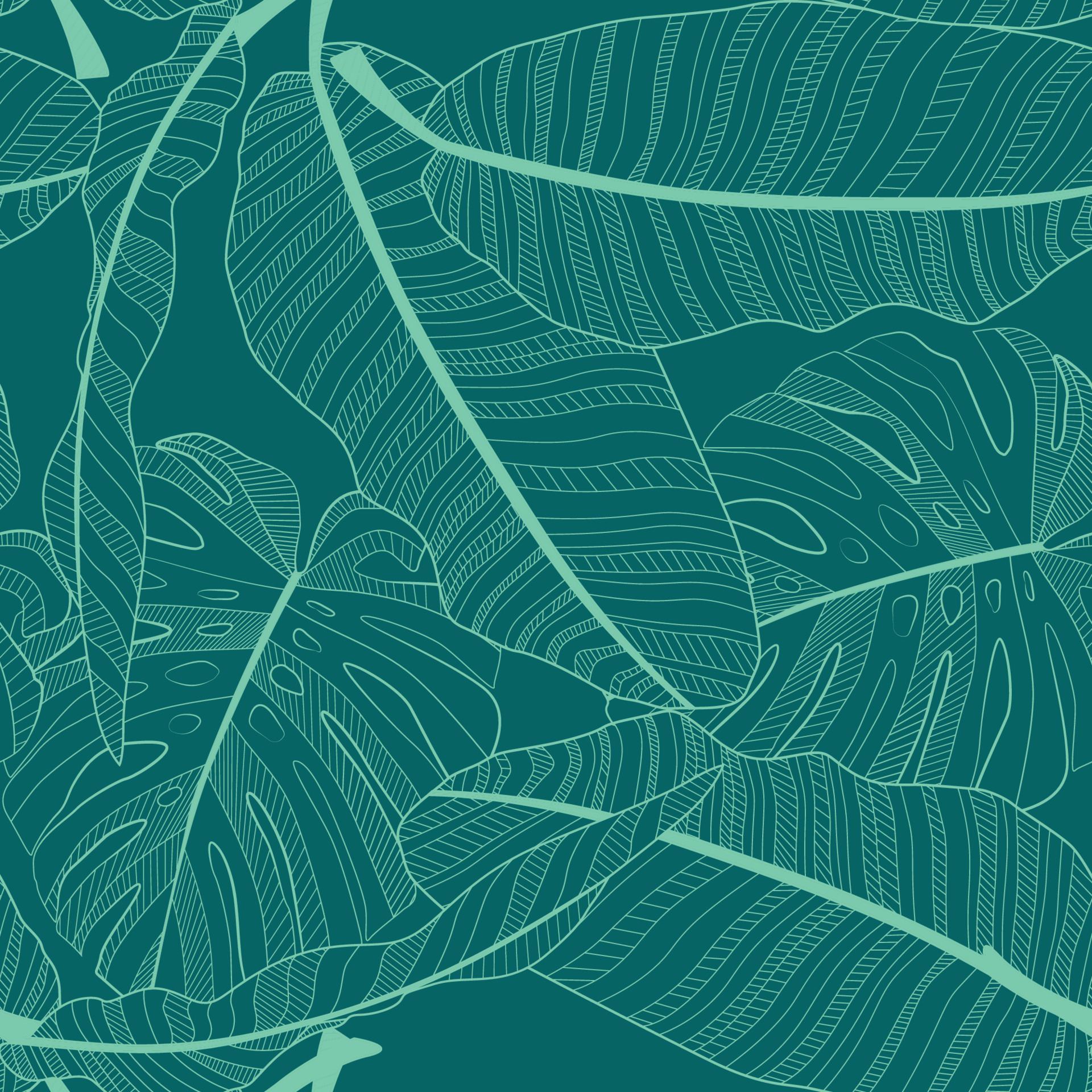Abstract tropical palm leaf seamless pattern background. Vector