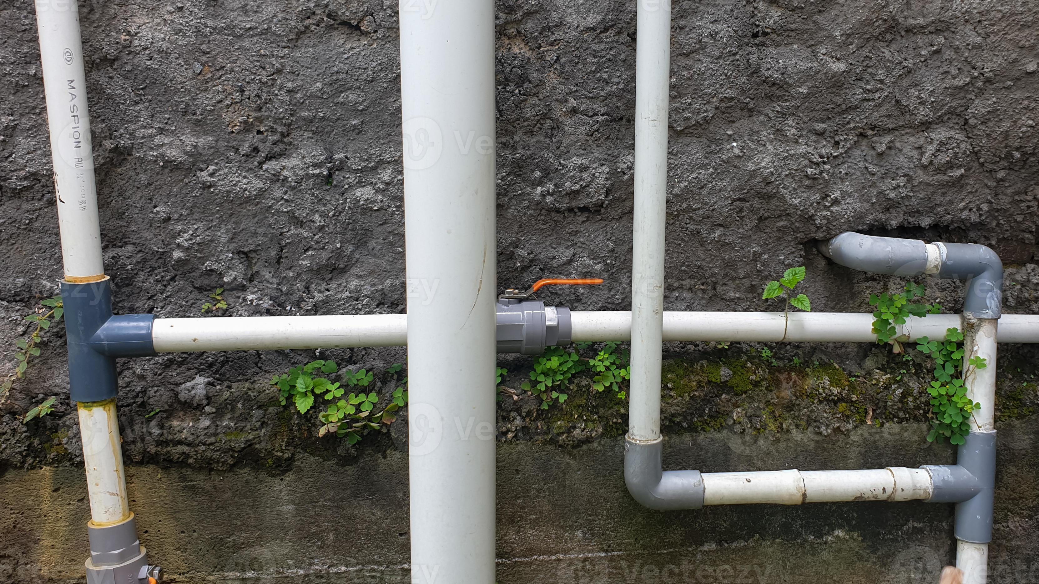 water pipe system on the house wall 4529251 Stock Photo at Vecteezy