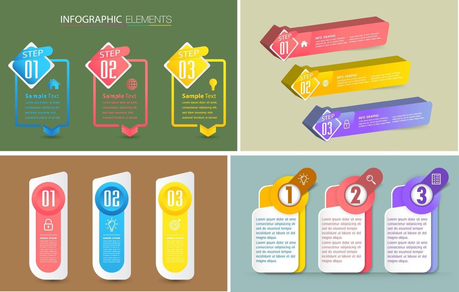 modern text box template, infographics banner vector