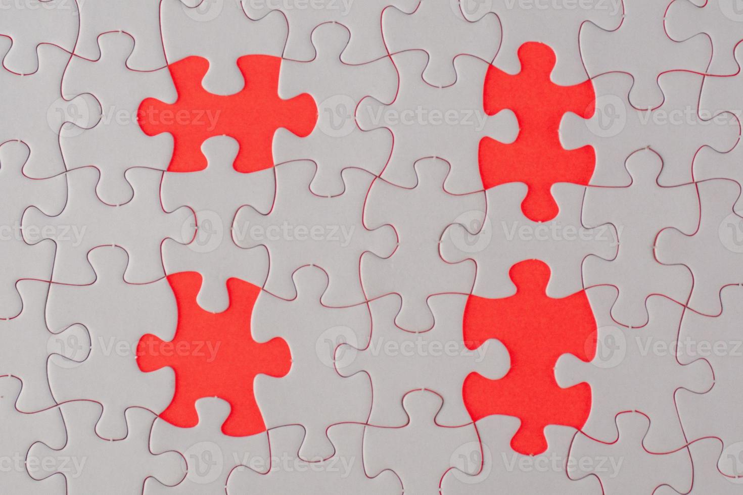 Missing piece of white jigsaw puzzle photo