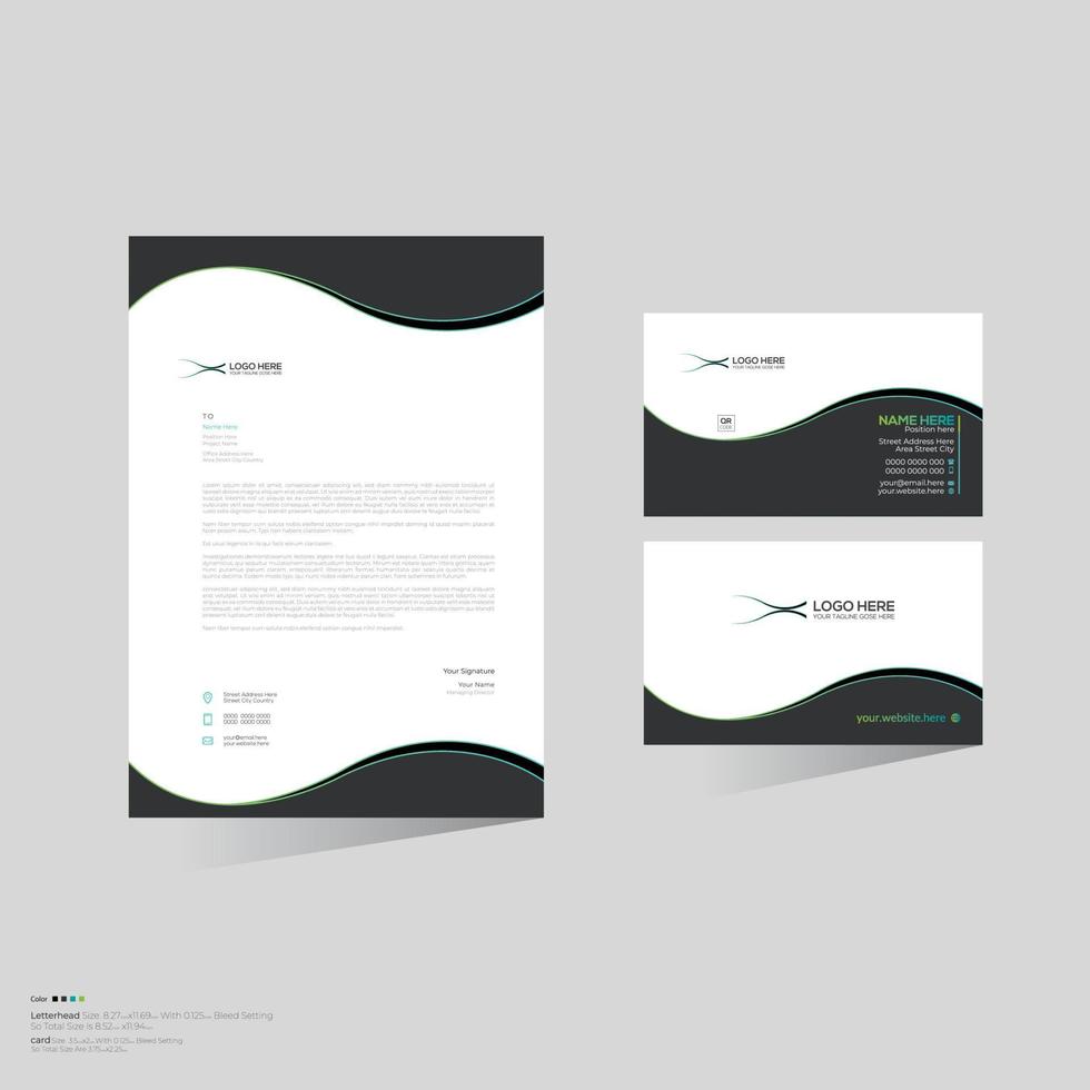 vector letterhead and business card