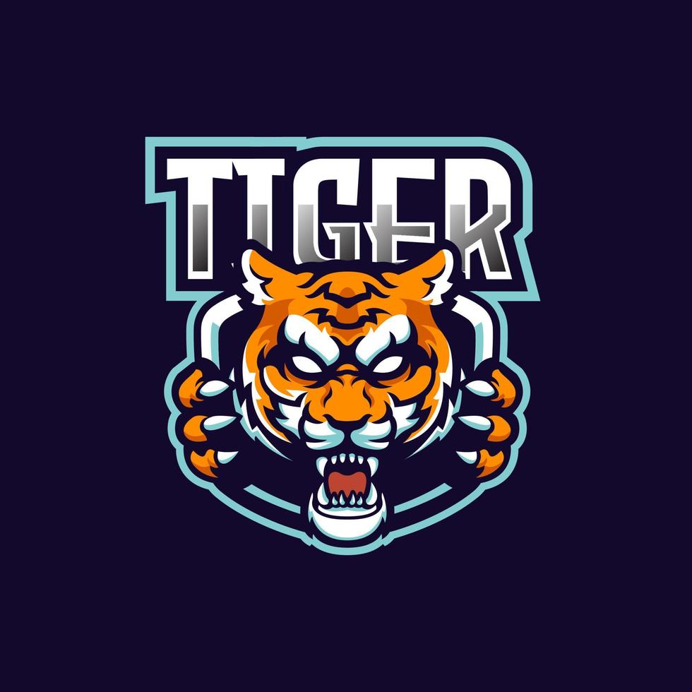 logotipo de esport de la mascota del tigre vector
