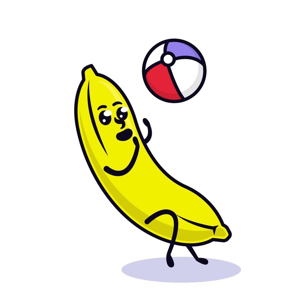 Cute banana mascot vector