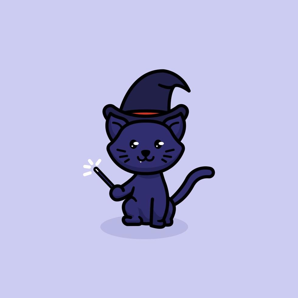 Cute cat halloween vector