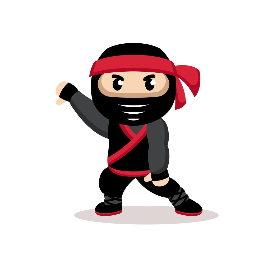 linda mascota ninja vector