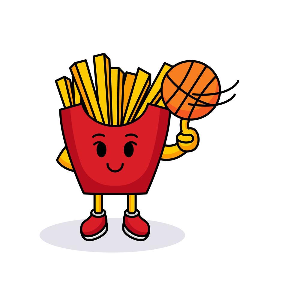 Cute French fries mascot vector