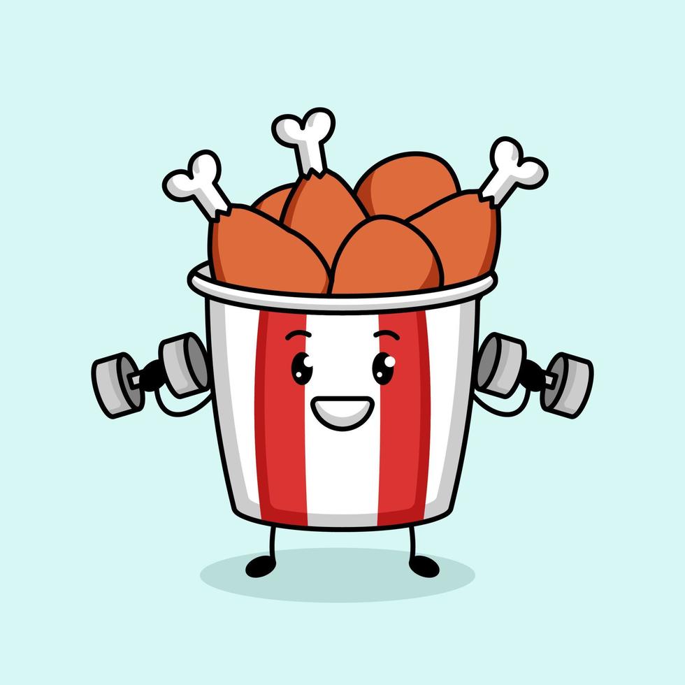 Cute chicken bucket vector