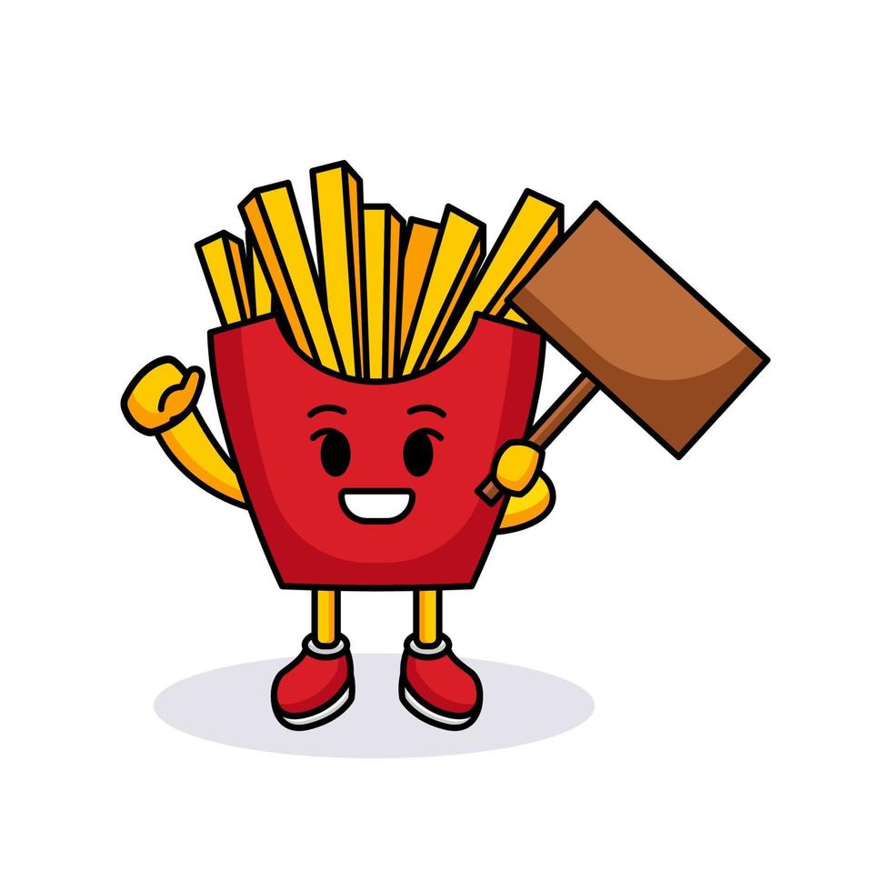 Cute French fries mascot vector