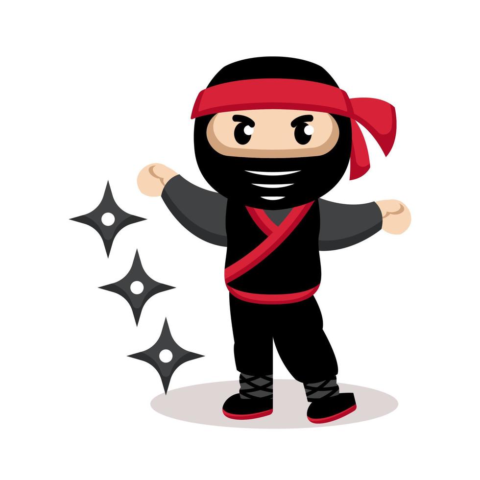 linda mascota ninja vector