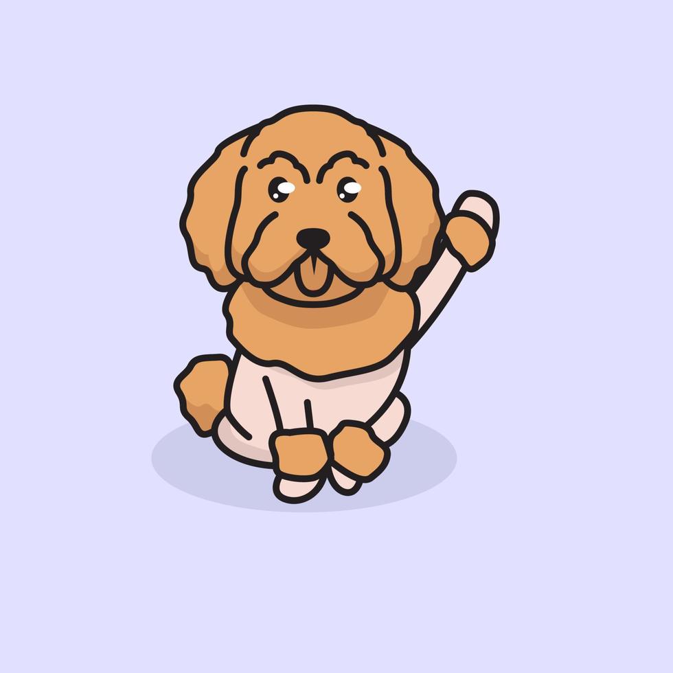 lindo perro mascota caniche vector