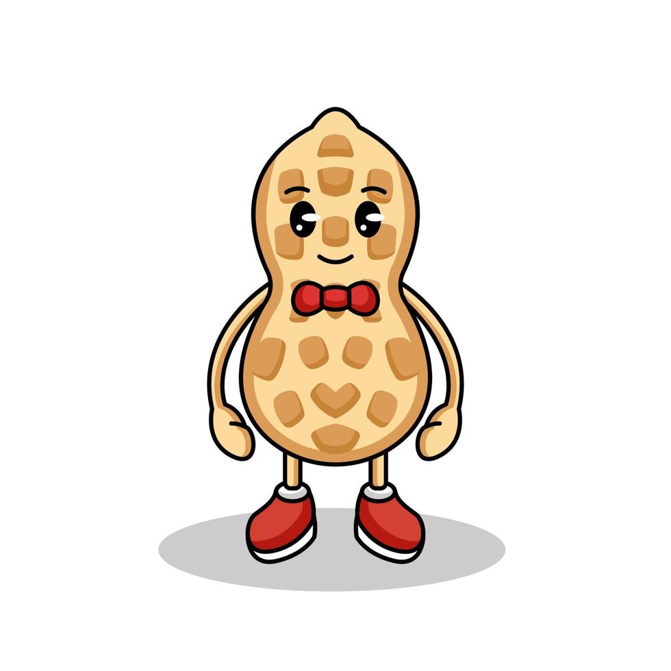 Cute peanut mascot vector