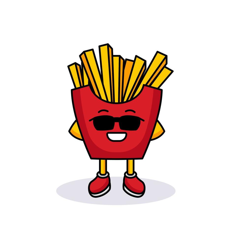 linda mascota de papas fritas vector