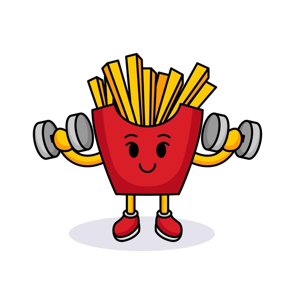 Cute French fries mascot vector