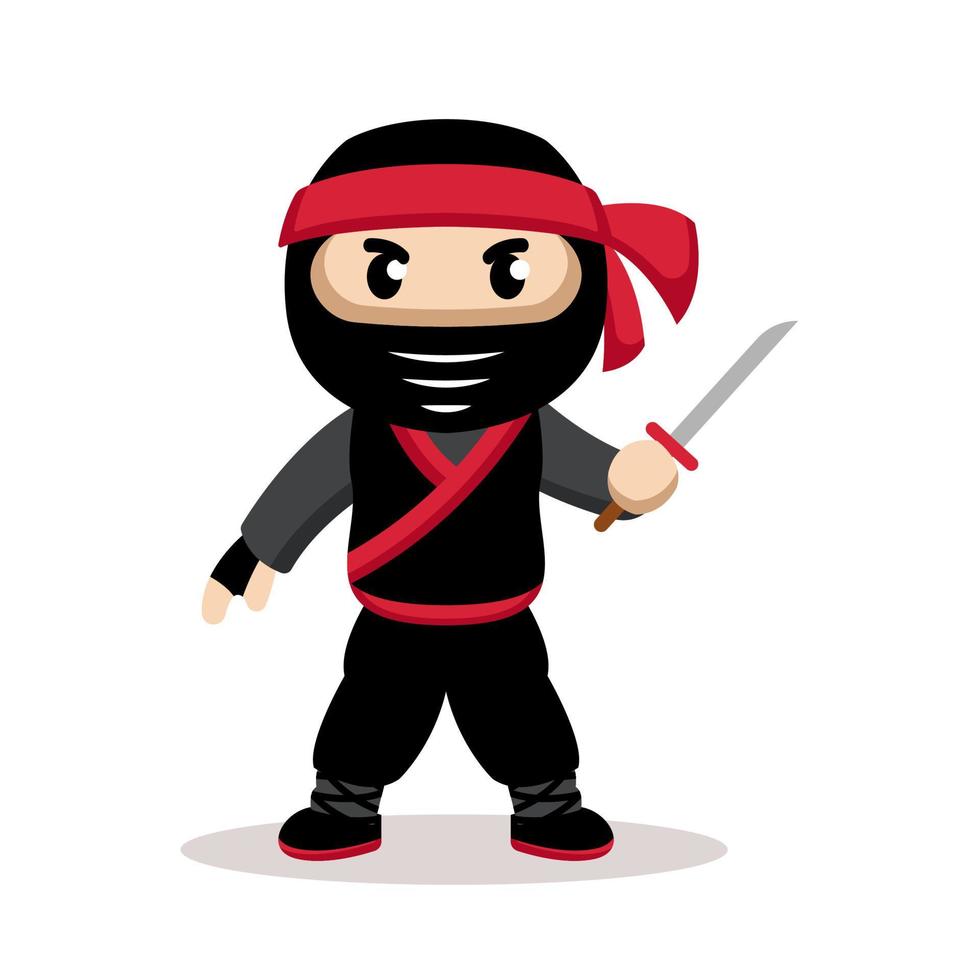 Cute ninja mascot vector