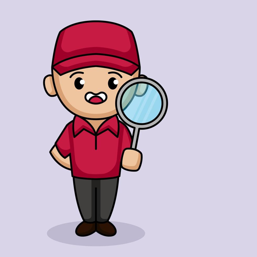 Cute delivery man mascot vector