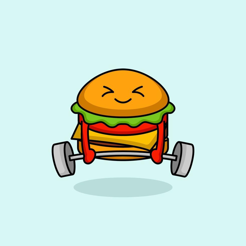 mascota linda hamburguesa vector